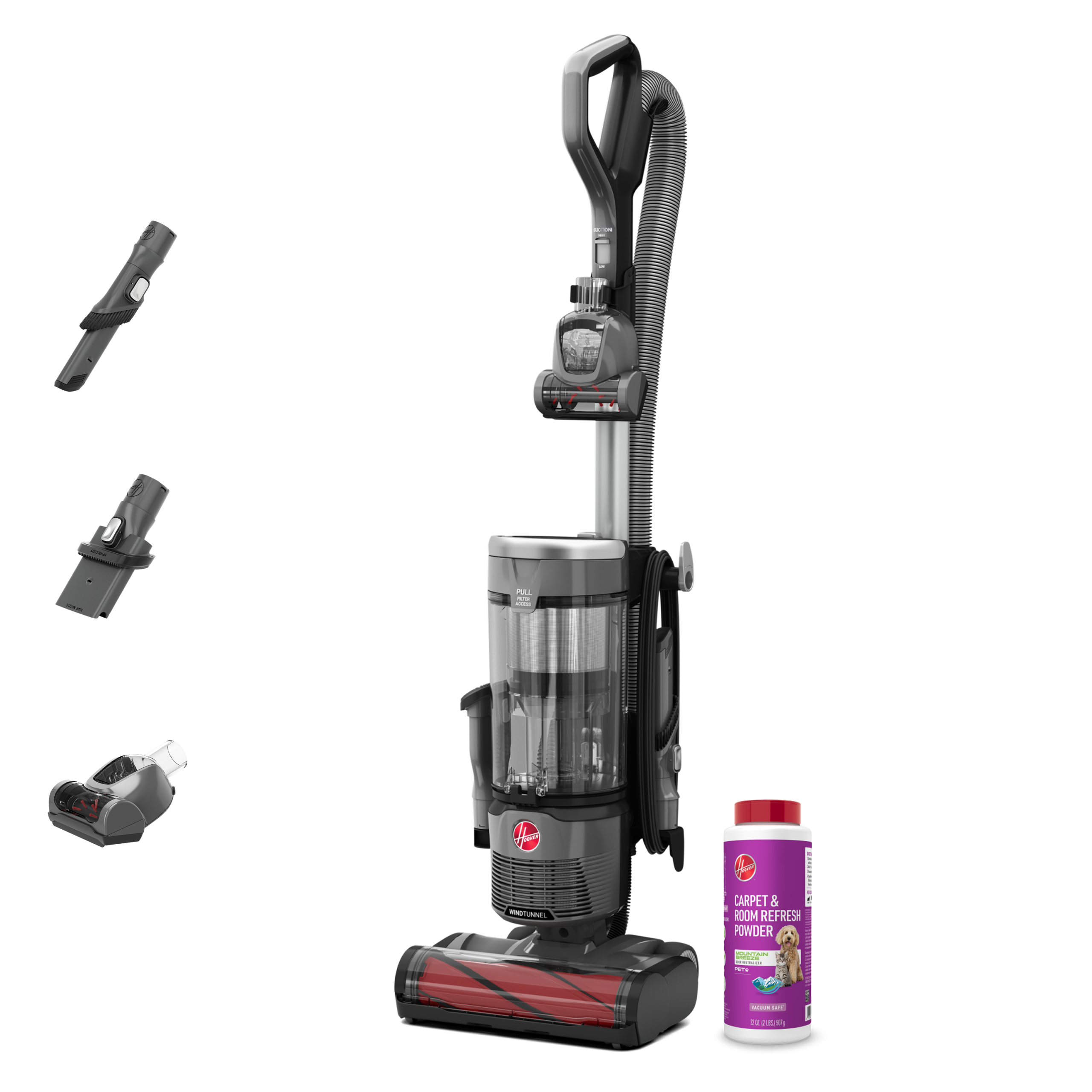 Hoover WindTunnel Swivel Pet Upright Vacuum & Pet Carpet Powder Bundle