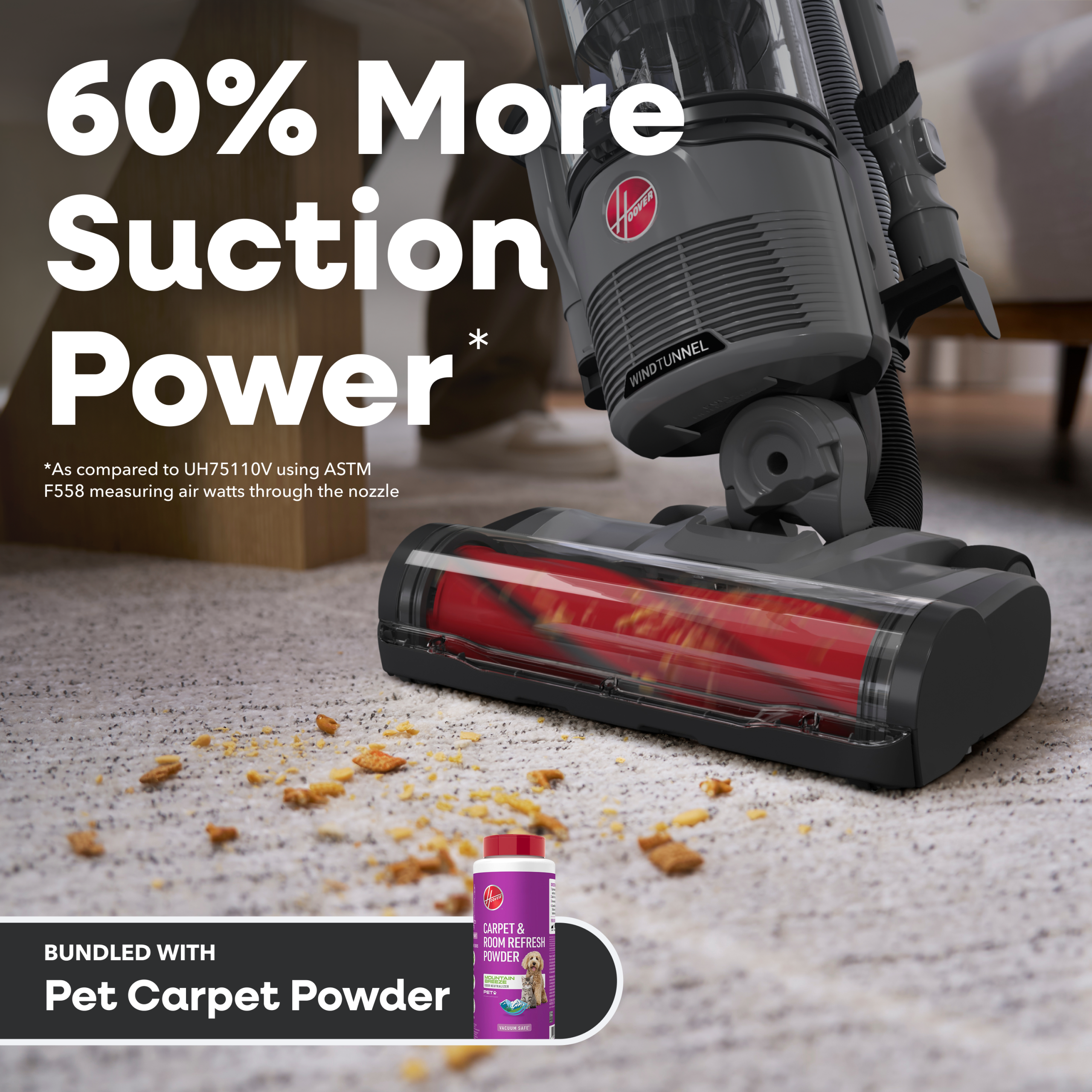Hoover WindTunnel Swivel Pet Upright Vacuum & Pet Carpet Powder Bundle - Image 2